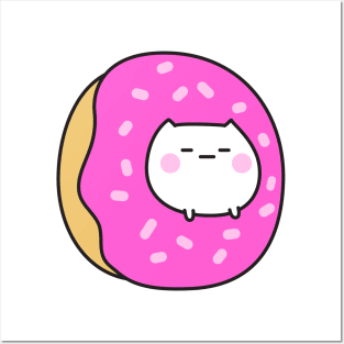 Mochi Cat In Donut Posters and Art